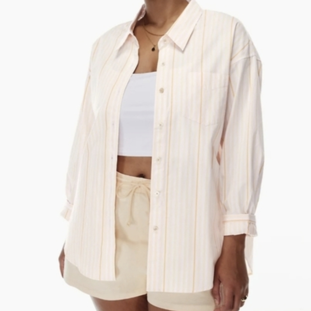 Wilfred Free Relaxed stripe button down Sz L